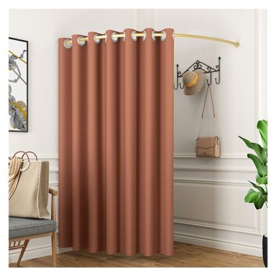 XXIOJUN Mobile Fitting Room, Floor-Standing Temporary Changing Room Privacy Partition Tent Screen C-Shaped Ring Shelf for Shopping Malls, Offices with Hook Up (Color : Brown, Size : 80cm)