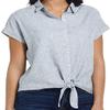 Weatherproof Vintage Ladies' Tie Front Top (Blue, X-Large) view 1