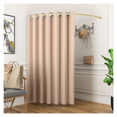 XXIOJUN Mobile Fitting Room, Floor-Standing Temporary Changing Room Privacy Partition Tent Screen C-Shaped Ring Shelf for Shopping Malls, Offices with Hook Up (Color : Camel, Size : 90cm)