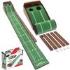 GoSports Pure Putt Golf 9 ft Putting Green Ramp - Premium Wood Training Aid for Home & Office Putting Practice, Includes 9 ft Putting Green and 4 Golf Balls view 1
