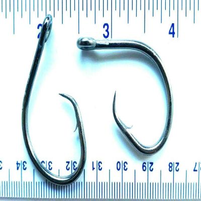 500 Gerry's Tackle 4X Strong Inline (Non-Offset) Black Circle Hooks Size 5/0