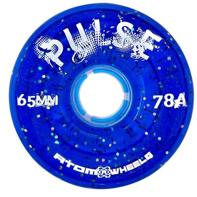 Atom Skates Outdoor Quad Roller Wheels 78A Atom Pulse 65x37 Glitter Blue / 1 Pack - 4 Wheels