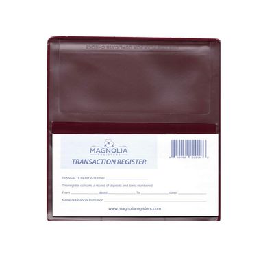 5 Checkbook Transaction Registers w/Vinyl Checkbook Cover (Maroon)