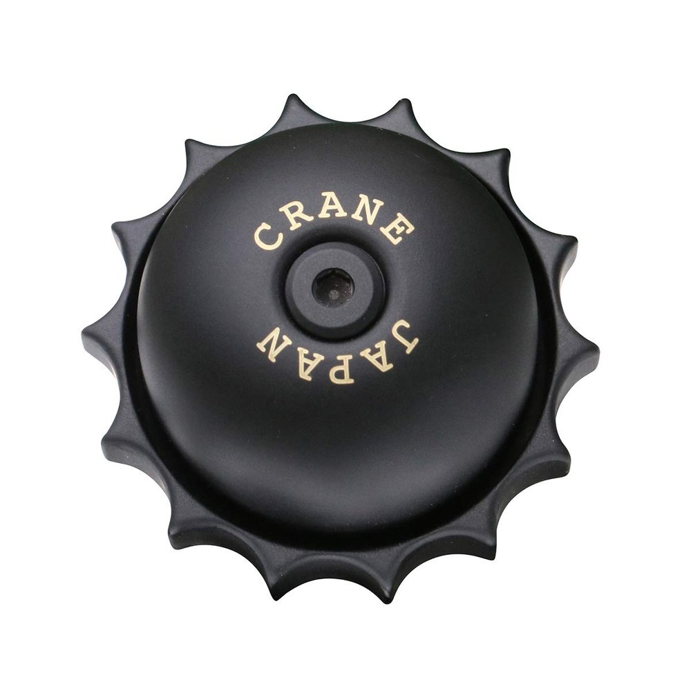 Crane E-ne Revolver Bike Bell, for E-Bikes, City Bikes, Moutain Bikes, and Cruisers. Fits Bars diameters 22.2 to 25.4mm
