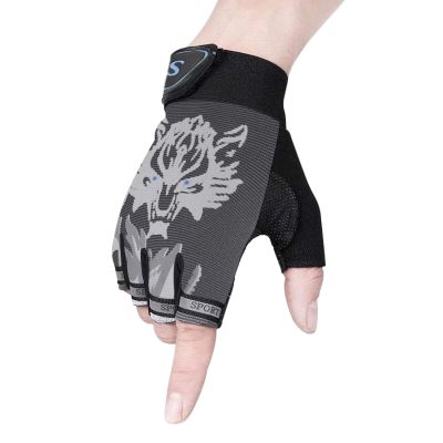 Kids Cycling Gloves for Girls Boys Half Finger Sports Gloves Mittens Sun UV Protection Gloves Breathable Non-Slip Gel Pad Shockproof Fingerless Gloves for Riding Bike Running Climbing Fitness
