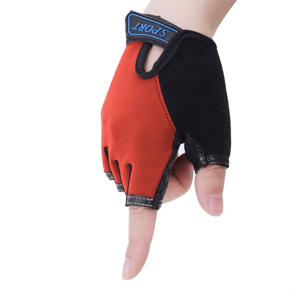 Kids Cycling Gloves for Girls Boys Half Finger Sports Gloves Mittens Sun UV Protection Gloves Breathable Non-Slip Gel Pad Shockproof Fingerless Gloves for Riding Bike Running Climbing Fitness