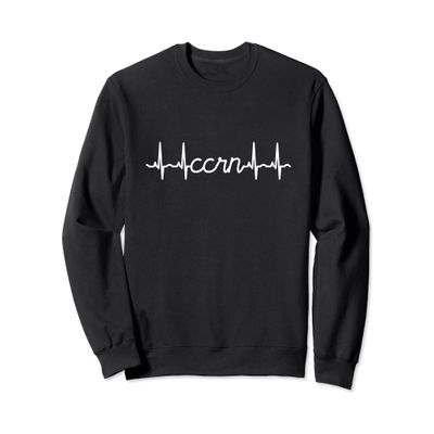 CCRN Heart Pulse EKG Nurses Medical White Sweatshirt