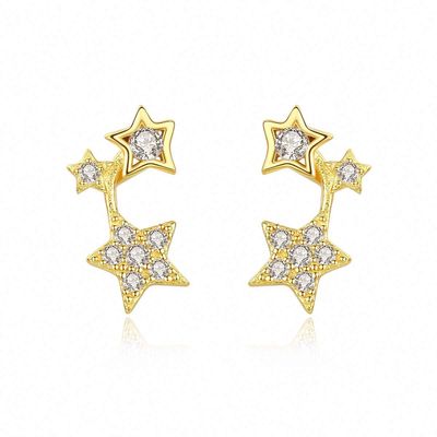 WXJLYZRCXK Earrings S925 Sterling Sier Earrings Stylish and Creative Luminous Stars Stud Earrings Personality Temperament Jewellery Gift for Women and Girls