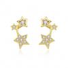 WXJLYZRCXK Earrings S925 Sterling Sier Earrings Stylish and Creative Luminous Stars Stud Earrings Personality Temperament Jewellery Gift for Women and Girls view 1