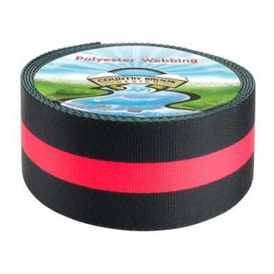 Country Brook Design - 1 Inch Thin Red Line Polyester Webbing, 20 Yards