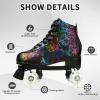 Women's Roller Skates Light Up Wheels, Leather Adjustable Double Row Rolling Skating Illuminating Derby Skate Illuminating for Teens and Youth (Lightning Black Flash Wheel,41) view 2
