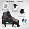Women's Roller Skates Light Up Wheels, Leather Adjustable Double Row Rolling Skating Illuminating Derby Skate Illuminating for Teens and Youth (Lightning Black Flash Wheel,41) view 3