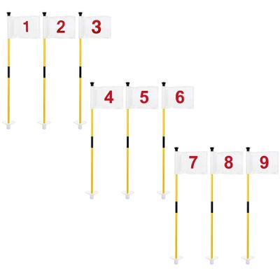 KINGTOP Golf Flagstick Mini, Putting Green Flag for Yard, 3 Feet Flagpole 2-Section Design, Golf Pin Flags Set, Numbered# 1-9
