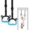EXQ Home Kids Gymnastic Rings Pull up Rings for Chlidren Exercise,Indoor Gym Ring,Kids Gymnastics Rings with Adjustable Straps,Load Bearing 220lb,Blue Hands Tape (NO Bar) view 1