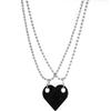 2 PCS Couple Necklace Men and Women Same Model Friendship A Pair of Hip Hop Europe and America Cross-Border Detachable Love Heart Shaped Building Block Pendant view 1