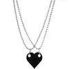 2 PCS Couple Necklace Men and Women Same Model Friendship A Pair of Hip Hop Europe and America Cross-Border Detachable Love Heart Shaped Building Block Pendant view 4