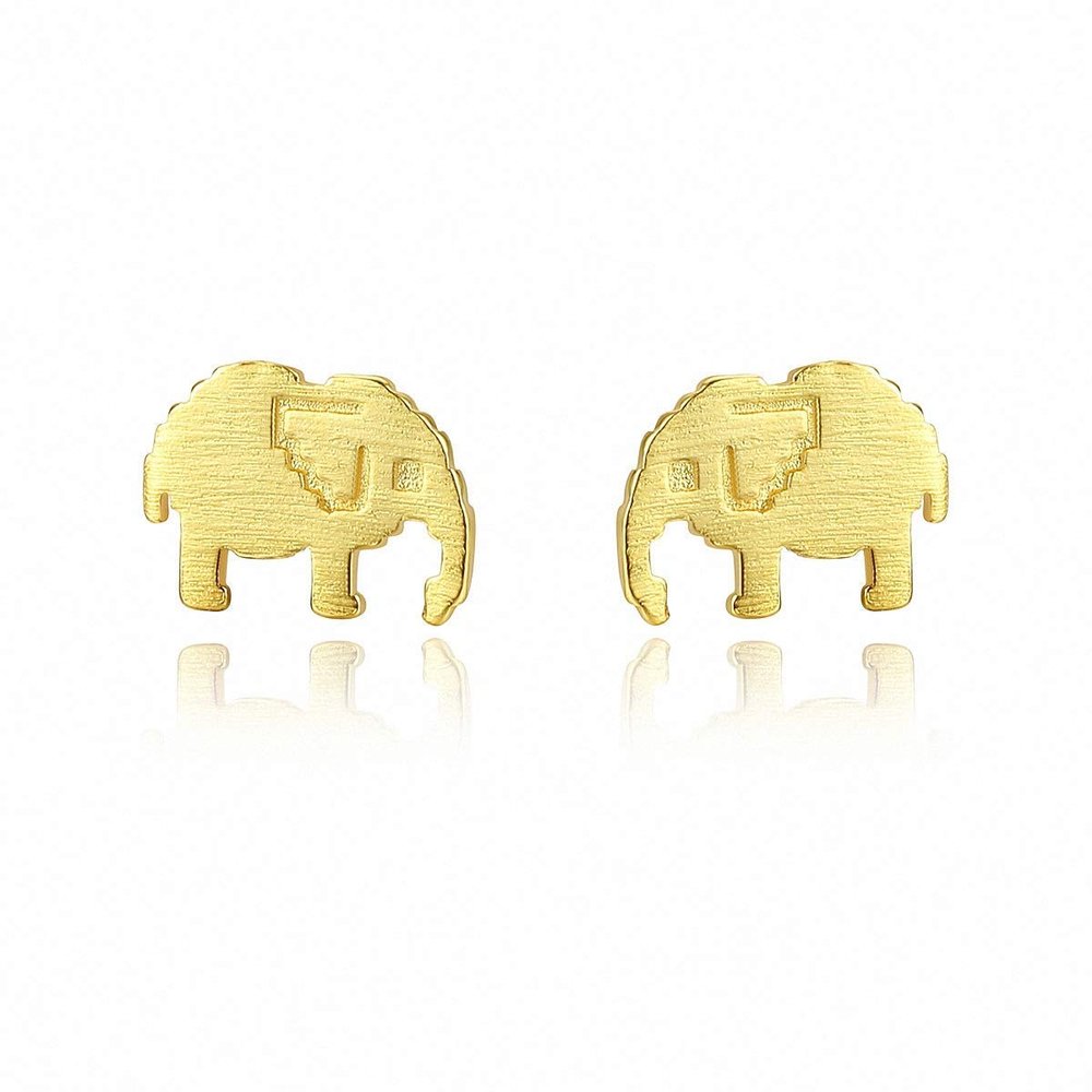 WXJLYZRCXK Earrings S925 Sterling Sier Earrings Simple and Cute Elephant Baby Stud Earrings Personality Temperament Jewellery Gift for Women and Girls,Gold
