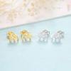 WXJLYZRCXK Earrings S925 Sterling Sier Earrings Simple and Cute Elephant Baby Stud Earrings Personality Temperament Jewellery Gift for Women and Girls,Gold view 4