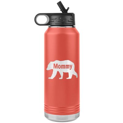 Game On Novelties Mommy Bear Water Bottle Tumbler 32oz Novelty Gift Mommy Water Bottle Breastfeeding Water Bottle Nursing Water Bottle