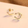 WXJLYZRCXK Earrings S925 Sterling Sier Earrings Simple and Creative Geometric Crystal Zircon Asymmetric Stud Earrings Jewellery for Women Two Earrings Different in Style,Gold view 4