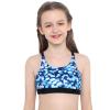 YONGHS Kids Girls Racer Back Sports Bra Sleeveless Crop Tops Sportwear for Gymnastics/Dance/Workout Halo Blue 6 view 3