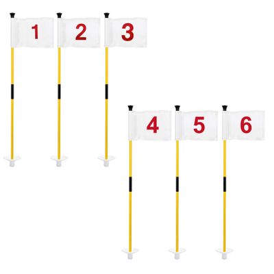 KINGTOP Golf Flagstick Mini, Putting Green Flag for Yard, 3 Feet Flagpole 2-Section Design, Golf Pin Flags Set, Numbered# 1-6
