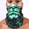 Neck Gaiter Face Mask Bandana for Men Women Reusable Face Cover Balaclava Scarf (Skull Green) view 2