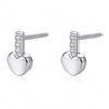 WXJLYZRCXK Earrings S925 Sterling Earrings Stylish Geometry Heart Shape Stud Earrings Set with Cubic Zirconia Gemstone Earrings Gift for Women, Multiple Colours to Choose from,Sier view 1