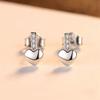 WXJLYZRCXK Earrings S925 Sterling Earrings Stylish Geometry Heart Shape Stud Earrings Set with Cubic Zirconia Gemstone Earrings Gift for Women, Multiple Colours to Choose from,Sier view 3