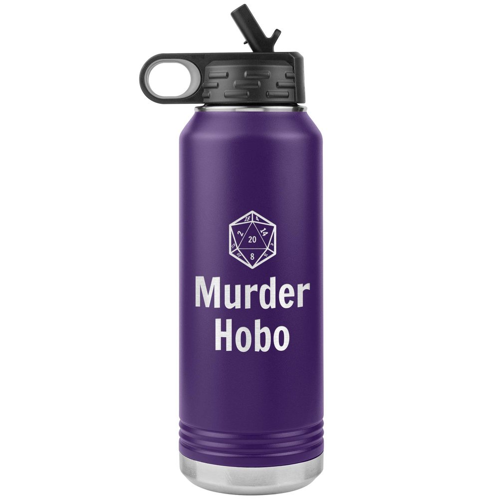 Game On Novelties Murder Hobo D20 Water Bottle Tumbler 32oz Novelty Gift d&d Water Bottle DND Water Bottle Pathfinder Water Bottle