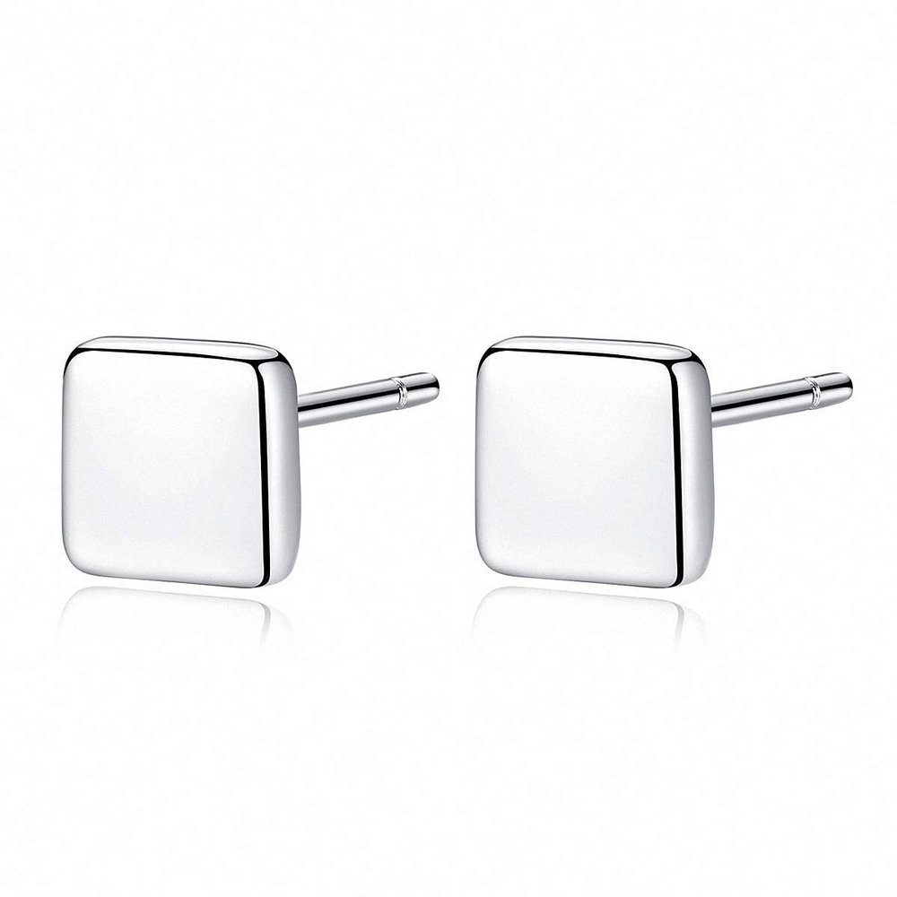 WXJLYZRCXK Earrings S925 Sterling Sier Earrings Simple and Stylish Geometric Square Stud Earrings Personality Temperament Jewellery Gift for Women