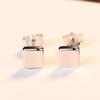 WXJLYZRCXK Earrings S925 Sterling Sier Earrings Simple and Stylish Geometric Square Stud Earrings Personality Temperament Jewellery Gift for Women view 3