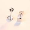 WXJLYZRCXK Earrings S925 Sterling Sier Earrings Simple and Stylish Geometric Square Stud Earrings Personality Temperament Jewellery Gift for Women view 4