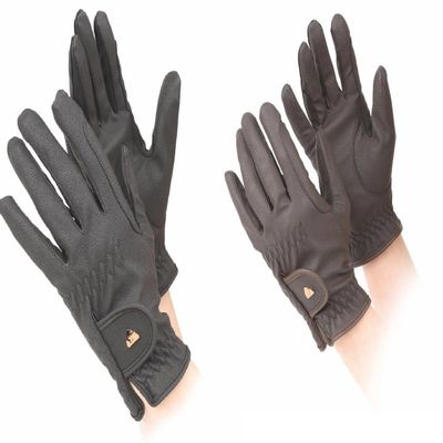 Shires Aubrion PU Riding Work Horse Riding Non-Slip Synthetic Leather Gloves (XL, Black)