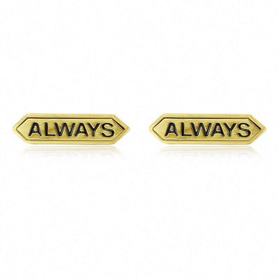 WXJLYZRCXK Earrings S925 Sterling Sier Earrings Simple and Cute Always English Alphabet Design Stud Earrings Personality Temperament Jewellery Gift for Women and Girls,Gold