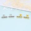 WXJLYZRCXK Earrings S925 Sterling Sier Earrings Simple and Cute Always English Alphabet Design Stud Earrings Personality Temperament Jewellery Gift for Women and Girls,Gold view 4