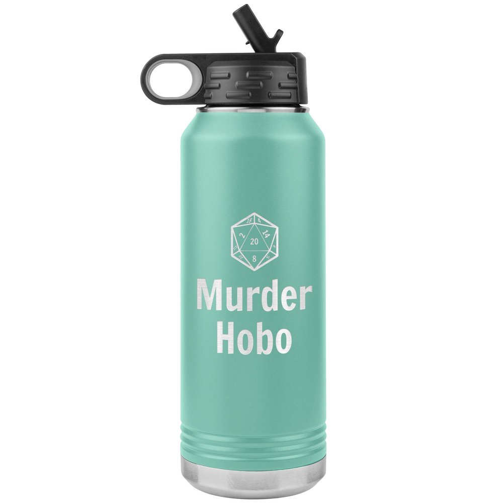 Game On Novelties Murder Hobo D20 Water Bottle Tumbler 32oz Novelty Gift d&d Water Bottle DND Water Bottle Pathfinder Water Bottle