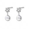 WXJLYZRCXK Earrings S925 Sterling Earrings Simple and Cute Geometry Round Stud Earrings Personality Temperament Jewellery Gift for Women and Girls,Sier view 1