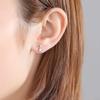 WXJLYZRCXK Earrings S925 Sterling Earrings Simple and Cute Geometry Round Stud Earrings Personality Temperament Jewellery Gift for Women and Girls,Sier view 4
