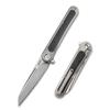 KUBEY Dandy KU247 Outdoor Folding Knife 3.94in Sheepsfoot S30V S.S Blade and Titanium Inlays Carbon Fiber Handle with Milled Pocket Clip Hunting Camping Hiking Knife for Men and Women (Gray) view 1