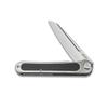 KUBEY Dandy KU247 Outdoor Folding Knife 3.94in Sheepsfoot S30V S.S Blade and Titanium Inlays Carbon Fiber Handle with Milled Pocket Clip Hunting Camping Hiking Knife for Men and Women (Gray) view 3