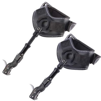 ZSHJGJR Compound Bow Release Aid Single Jaw Archery Release Trigger 360 Swivel Caliper Head Fully Adjustable Wrist Release for Hunting Shooting Practice (Black)