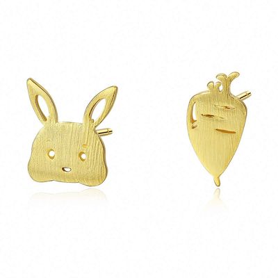 WXJLYZRCXK Earrings S925 Sterling Earrings Creative Pattern Asymmetrical Stud Earrings Personality Temperament Jewellery for Women and Girls Two Earrings Different in Style,Sier