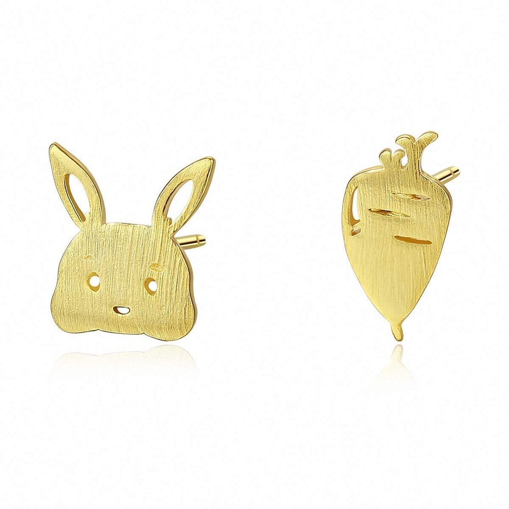 WXJLYZRCXK Earrings S925 Sterling Earrings Creative Pattern Asymmetrical Stud Earrings Personality Temperament Jewellery for Women and Girls Two Earrings Different in Style,Sier