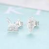 WXJLYZRCXK Earrings S925 Sterling Earrings Creative Pattern Asymmetrical Stud Earrings Personality Temperament Jewellery for Women and Girls Two Earrings Different in Style,Sier view 3