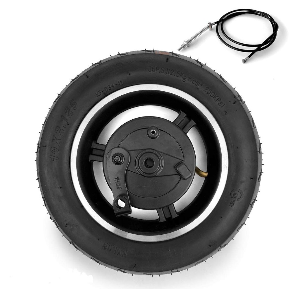 10x2.125 Drum Brake Wheel For Kickscooter 10 Inch Pneumatic Wheel With Drum Brake For High-way Scooter (wheel with cable120)