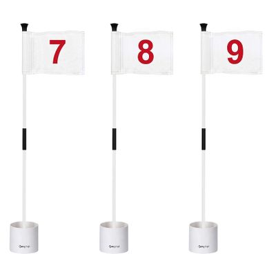 KINGTOP Golf Flagstick Mini, Putting Green Flag for Yard, 3 Feet Flagpole 2-Section Design, Golf Pin Flags Hole Cup Set, 4" Putting Cup, Numbered# 7-9