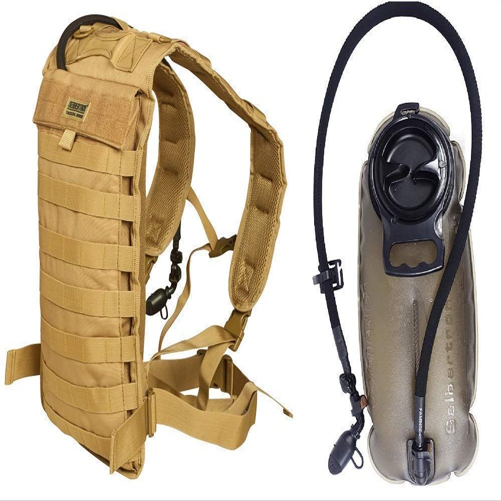 Seibertron Hydration Carrier Pack Khaki and 2.5 Liter Water Bladder