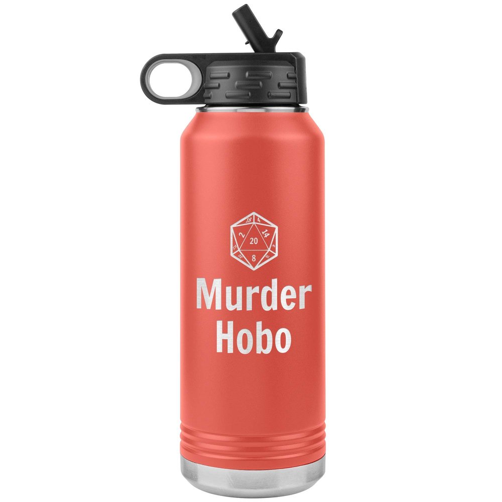 Game On Novelties Murder Hobo D20 Water Bottle Tumbler 32oz Novelty Gift d&d Water Bottle DND Water Bottle Pathfinder Water Bottle