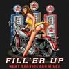 Tee Hunt Fill 'Er Up Sweatshirt Sexy Pin-up Girl Biker Hoodie White Small view 4